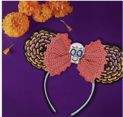 Disney Minnie Ears Coco Dia de Los Muertos Skull headband Day of Dead