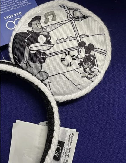 Disney 100 Decade   Mickey Mouse Steamboat Willie ear Headband