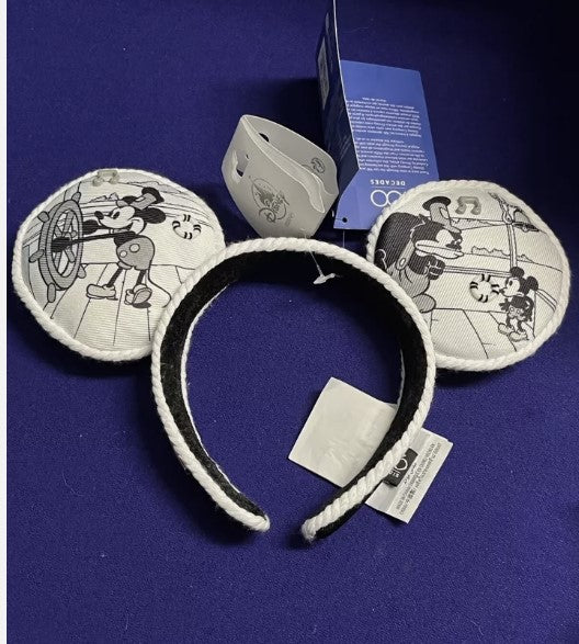 Disney 100 Decade   Mickey Mouse Steamboat Willie ear Headband